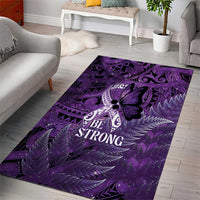 Lupus Awareness Month New Zealand Area Rug Be Strong Warrior Maori Silver Fern LT14 - Polynesian Pride