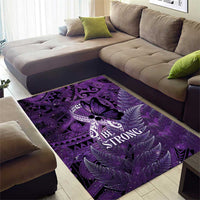 Lupus Awareness Month New Zealand Area Rug Be Strong Warrior Maori Silver Fern LT14 - Polynesian Pride