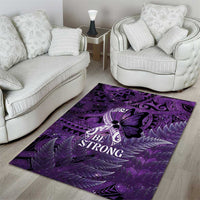 Lupus Awareness Month New Zealand Area Rug Be Strong Warrior Maori Silver Fern LT14 - Polynesian Pride