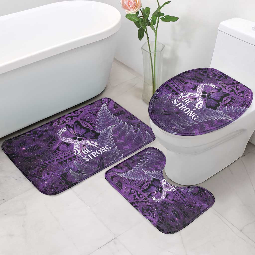 Lupus Awareness Month New Zealand Bathroom Set Be Strong Warrior Maori Silver Fern LT14 - Polynesian Pride