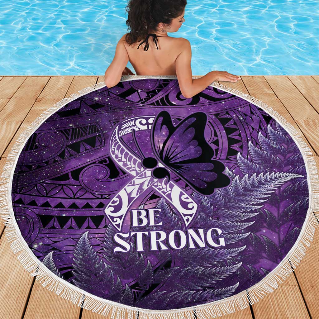 Lupus Awareness Month New Zealand Beach Blanket Be Strong Warrior Maori Silver Fern LT14 - Polynesian Pride