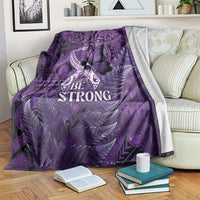 Lupus Awareness Month New Zealand Blanket Be Strong Warrior Maori Silver Fern LT14 Purple - Polynesian Pride