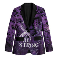 Lupus Awareness Month New Zealand Blazer Be Strong Warrior Maori Silver Fern LT14 Unisex Purple - Polynesian Pride