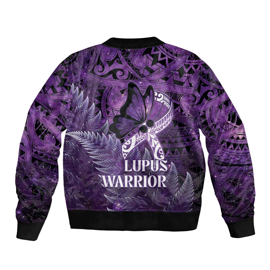 Lupus Awareness Month New Zealand Bomber Jacket Be Strong Warrior Maori Silver Fern LT14 - Polynesian Pride