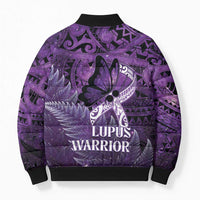 Lupus Awareness Month New Zealand Bomber Puffer Jacket Be Strong Warrior Maori Silver Fern LT14 - Polynesian Pride