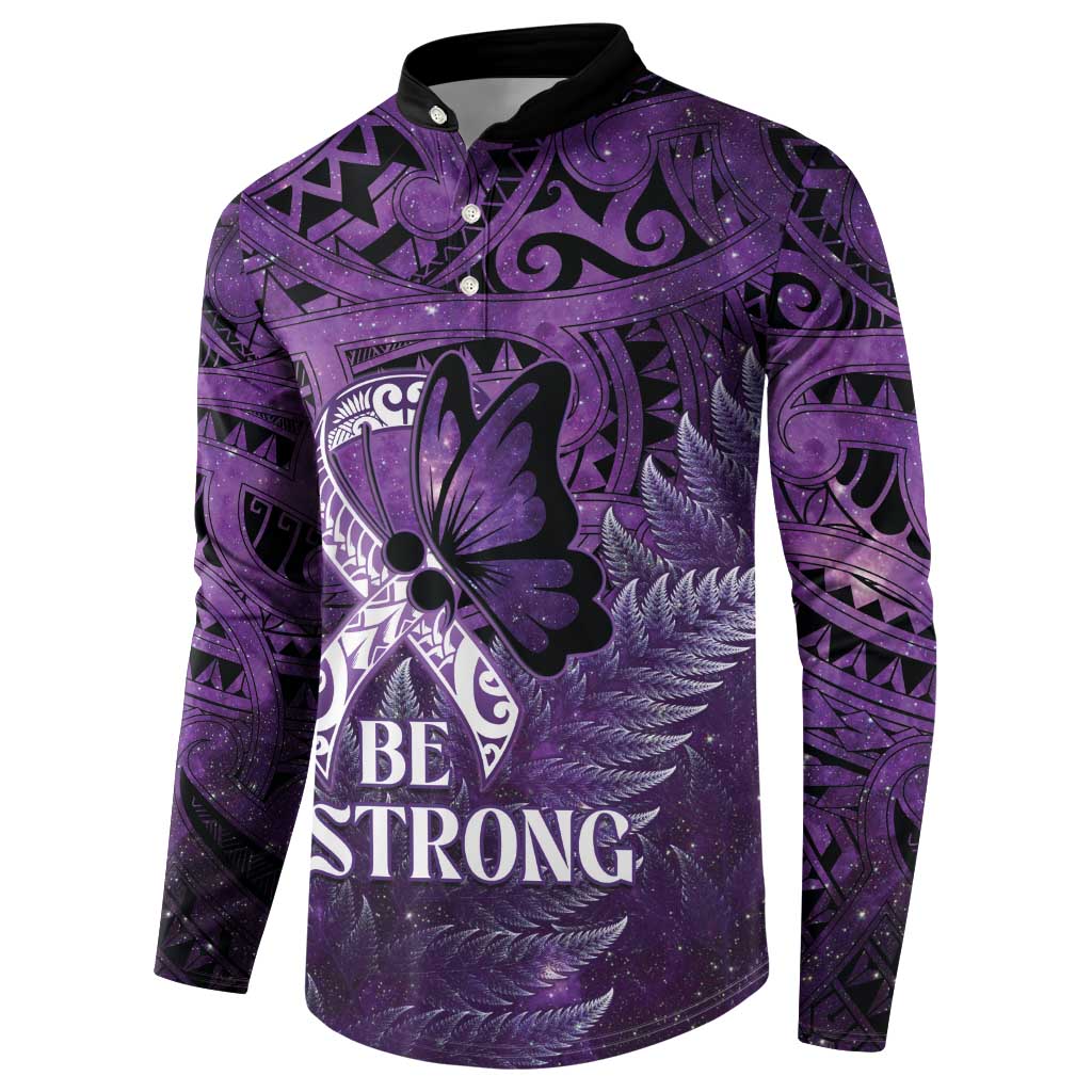 Lupus Awareness Month New Zealand Button Sweatshirt Be Strong Warrior Maori Silver Fern LT14 - Polynesian Pride