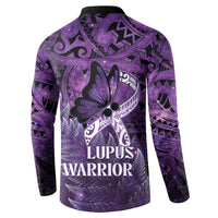 Lupus Awareness Month New Zealand Button Sweatshirt Be Strong Warrior Maori Silver Fern LT14 - Polynesian Pride