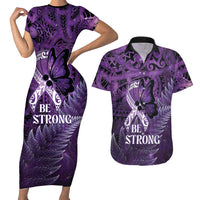 Lupus Awareness Month New Zealand Couples Matching Short Sleeve Bodycon Dress and Hawaiian Shirt Be Strong Warrior Maori Silver Fern