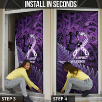 Lupus Awareness Month New Zealand Door Cover Be Strong Warrior Maori Silver Fern