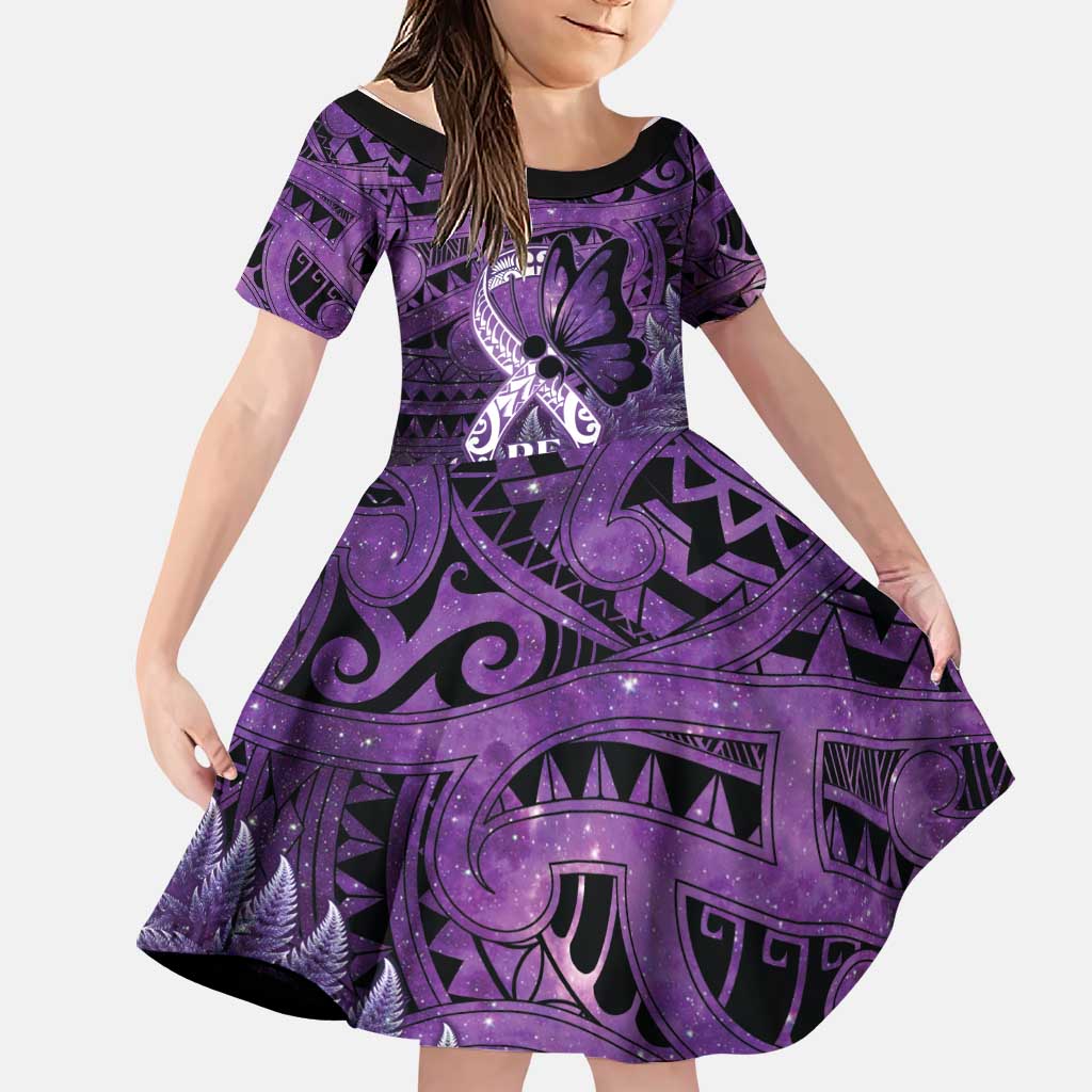 Lupus Awareness Month New Zealand Family Matching Off Shoulder Maxi Dress and Hawaiian Shirt Be Strong Warrior Maori Silver Fern