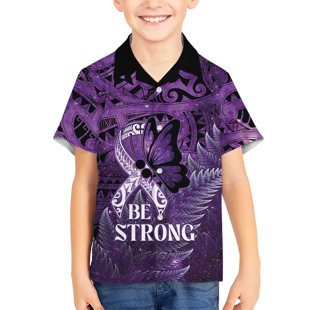 Lupus Awareness Month New Zealand Family Matching Off Shoulder Maxi Dress and Hawaiian Shirt Be Strong Warrior Maori Silver Fern