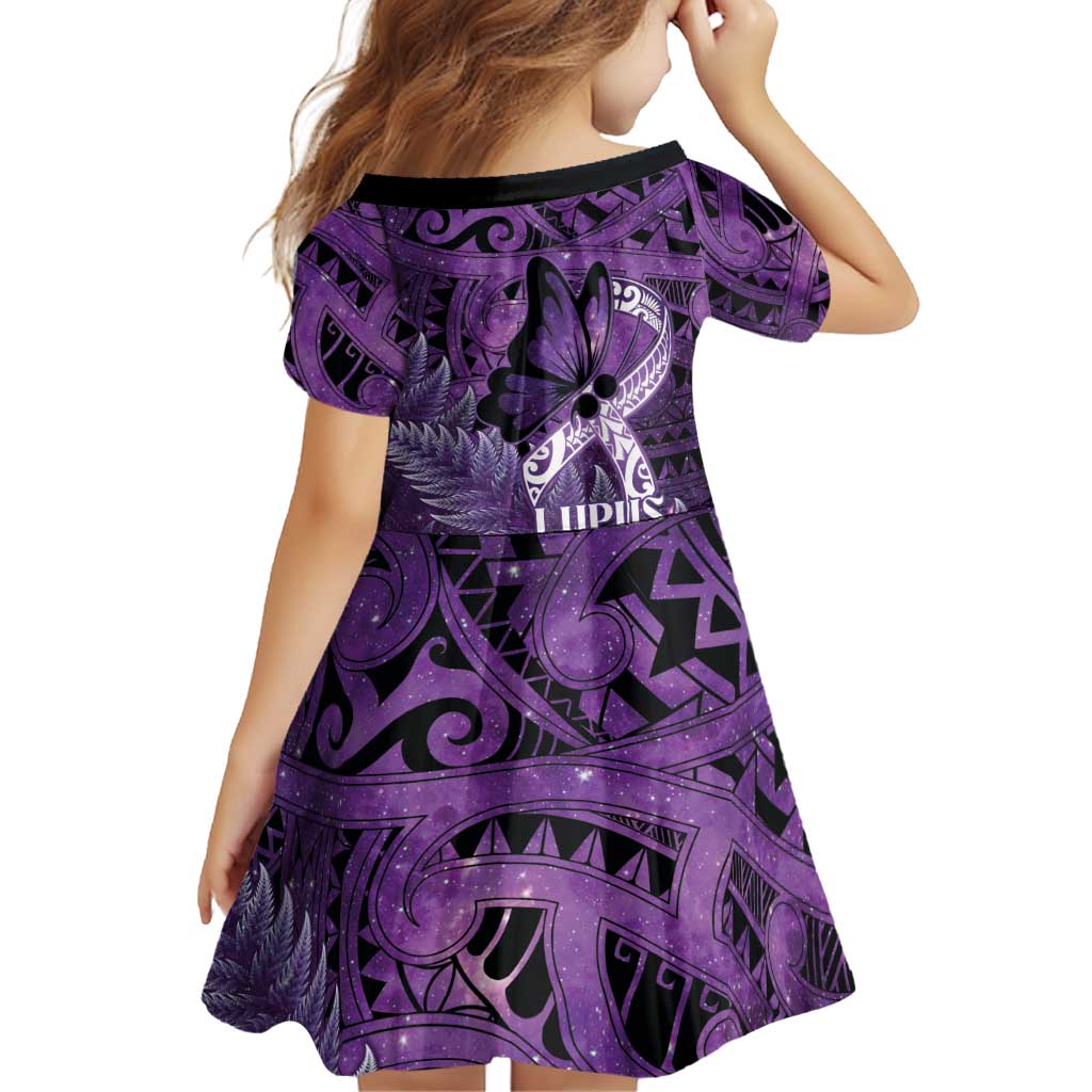 Lupus Awareness Month New Zealand Family Matching Summer Maxi Dress and Hawaiian Shirt Be Strong Warrior Maori Silver Fern