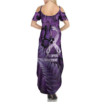 Lupus Awareness Month New Zealand Family Matching Summer Maxi Dress and Hawaiian Shirt Be Strong Warrior Maori Silver Fern
