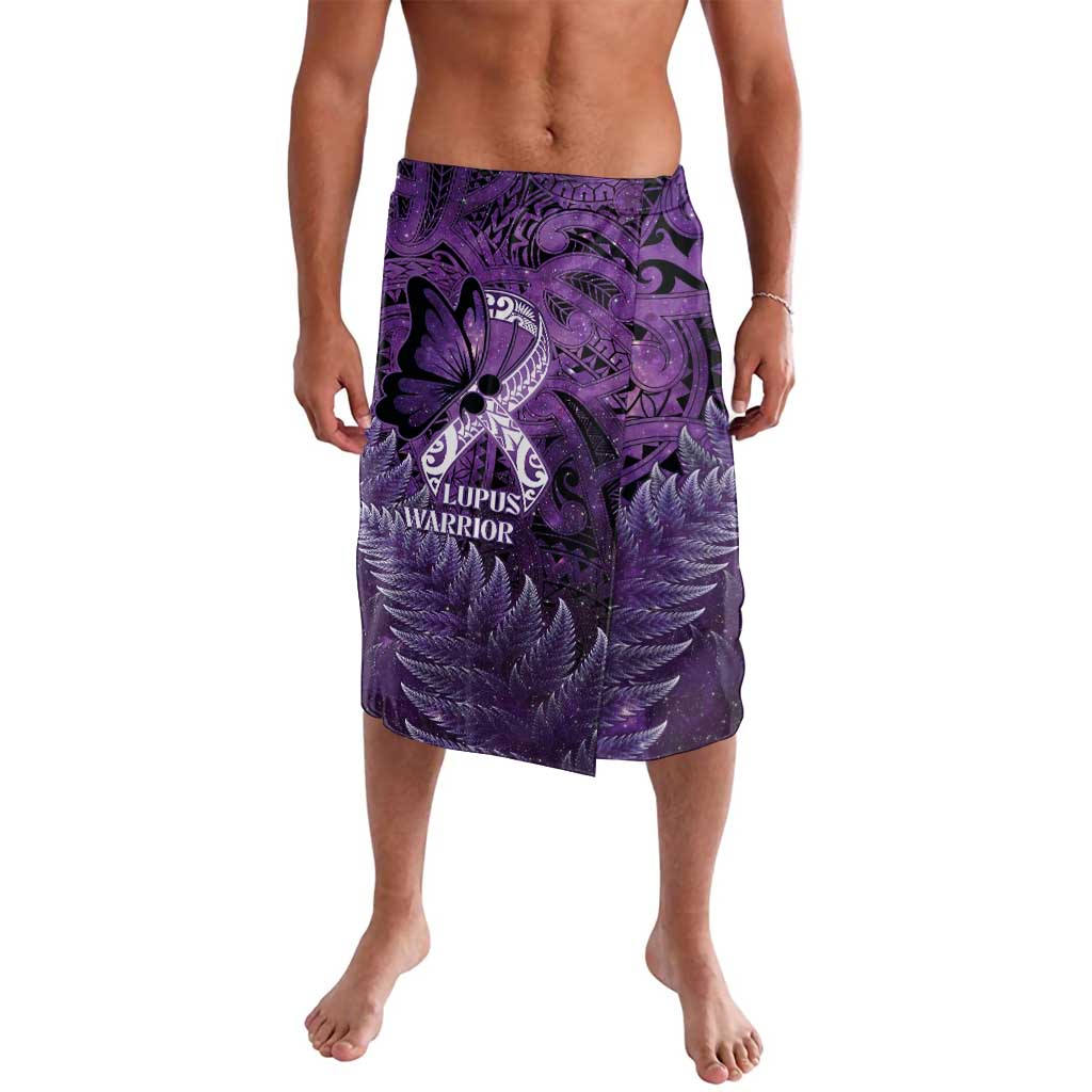 Lupus Awareness Month New Zealand Lavalava Be Strong Warrior Maori Silver Fern LT14 Purple - Polynesian Pride