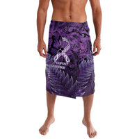 Lupus Awareness Month New Zealand Lavalava Be Strong Warrior Maori Silver Fern LT14 Purple - Polynesian Pride
