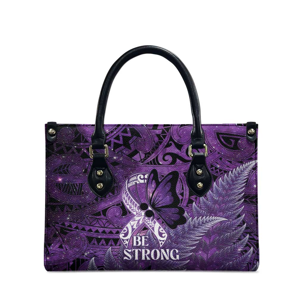 Lupus Awareness Month New Zealand Leather Bag Be Strong Warrior Maori Silver Fern LT14 - Polynesian Pride