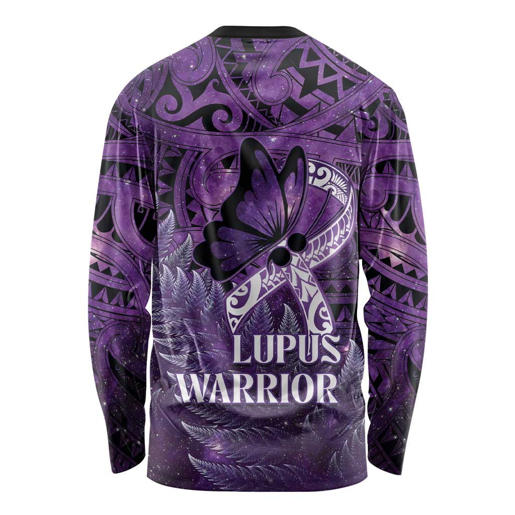 Lupus Awareness Month New Zealand Long Sleeve Shirt Be Strong Warrior Maori Silver Fern LT14 - Polynesian Pride