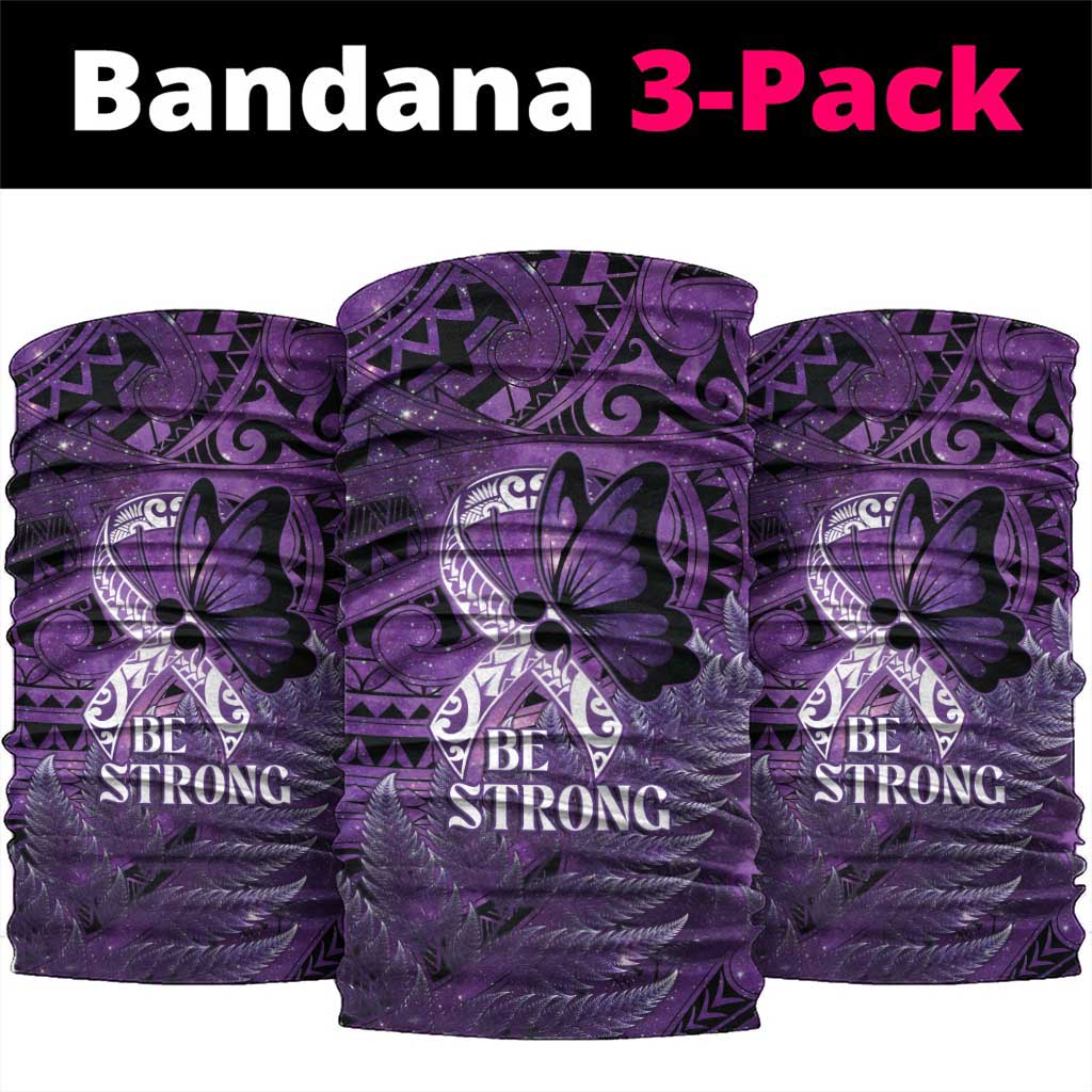 Lupus Awareness Month New Zealand Neck Gaiter Be Strong Warrior Maori Silver Fern LT14 package One Size: 25*50cm Purple - Polynesian Pride