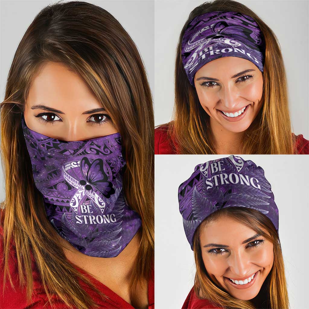 Lupus Awareness Month New Zealand Neck Gaiter Be Strong Warrior Maori Silver Fern LT14 - Polynesian Pride
