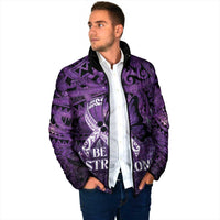 Lupus Awareness Month New Zealand Padded Jacket Be Strong Warrior Maori Silver Fern LT14 - Polynesian Pride