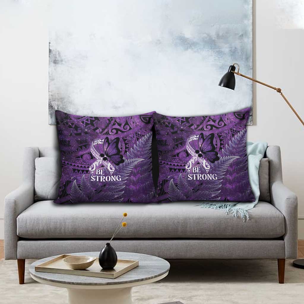 Lupus Awareness Month New Zealand Pillow Cover Be Strong Warrior Maori Silver Fern LT14 - Polynesian Pride