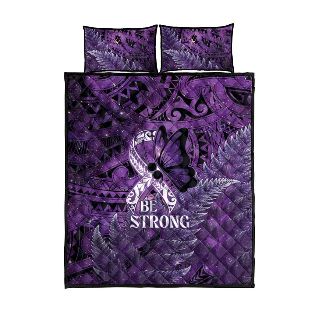 Lupus Awareness Month New Zealand Quilt Bed Set Be Strong Warrior Maori Silver Fern LT14 - Polynesian Pride