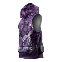 Lupus Awareness Month New Zealand Sleeveless Hoodie Be Strong Warrior Maori Silver Fern