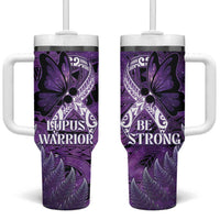 Lupus Awareness Month New Zealand Tumbler With Handle Be Strong Warrior Maori Silver Fern
