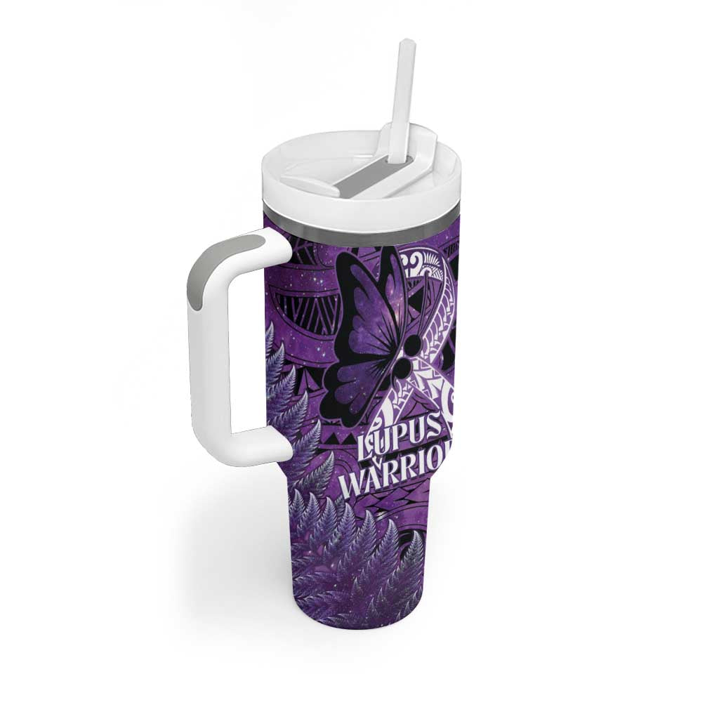 Lupus Awareness Month New Zealand Tumbler With Handle Be Strong Warrior Maori Silver Fern