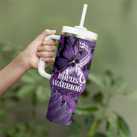 Lupus Awareness Month New Zealand Tumbler With Handle Be Strong Warrior Maori Silver Fern