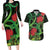 New Zealand Gecko Couples Matching Long Sleeve Bodycon Dress and Hawaiian Shirt Aotearoa Maori With Pohutukawa Flowers