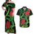 New Zealand Gecko Couples Matching Off Shoulder Maxi Dress and Hawaiian Shirt Aotearoa Maori With Pohutukawa Flowers