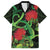 New Zealand Gecko Family Matching Long Sleeve Bodycon Dress and Hawaiian Shirt Aotearoa Maori With Pohutukawa Flowers