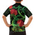 New Zealand Gecko Family Matching Off The Shoulder Long Sleeve Dress and Hawaiian Shirt Aotearoa Maori With Pohutukawa Flowers