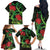 New Zealand Gecko Family Matching Off The Shoulder Long Sleeve Dress and Hawaiian Shirt Aotearoa Maori With Pohutukawa Flowers