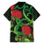 New Zealand Gecko Family Matching Off Shoulder Short Dress and Hawaiian Shirt Aotearoa Maori With Pohutukawa Flowers