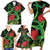 New Zealand Gecko Family Matching Short Sleeve Bodycon Dress and Hawaiian Shirt Aotearoa Maori With Pohutukawa Flowers