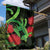 New Zealand Gecko Garden Flag Aotearoa Maori With Pohutukawa Flowers