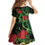 New Zealand Gecko Kid Short Sleeve Dress Aotearoa Maori With Pohutukawa Flowers