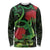 New Zealand Gecko Long Sleeve Shirt Aotearoa Maori With Pohutukawa Flowers