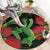 New Zealand Gecko Round Carpet Aotearoa Maori With Pohutukawa Flowers