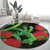 New Zealand Gecko Round Carpet Aotearoa Maori With Pohutukawa Flowers