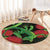 New Zealand Gecko Round Carpet Aotearoa Maori With Pohutukawa Flowers