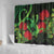 New Zealand Gecko Shower Curtain Aotearoa Maori With Pohutukawa Flowers