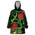 New Zealand Gecko Wearable Blanket Hoodie Aotearoa Maori With Pohutukawa Flowers