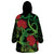 New Zealand Gecko Wearable Blanket Hoodie Aotearoa Maori With Pohutukawa Flowers