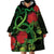 New Zealand Gecko Wearable Blanket Hoodie Aotearoa Maori With Pohutukawa Flowers