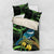 New Zealand Tui Bird Bedding Set Aotearoa Maori With Kowhai Flowers