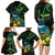 New Zealand Tui Bird Family Matching Long Sleeve Bodycon Dress and Hawaiian Shirt Aotearoa Maori With Kowhai Flowers