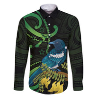 New Zealand Tui Bird Family Matching Mermaid Dress and Hawaiian Shirt Aotearoa Maori With Kowhai Flowers